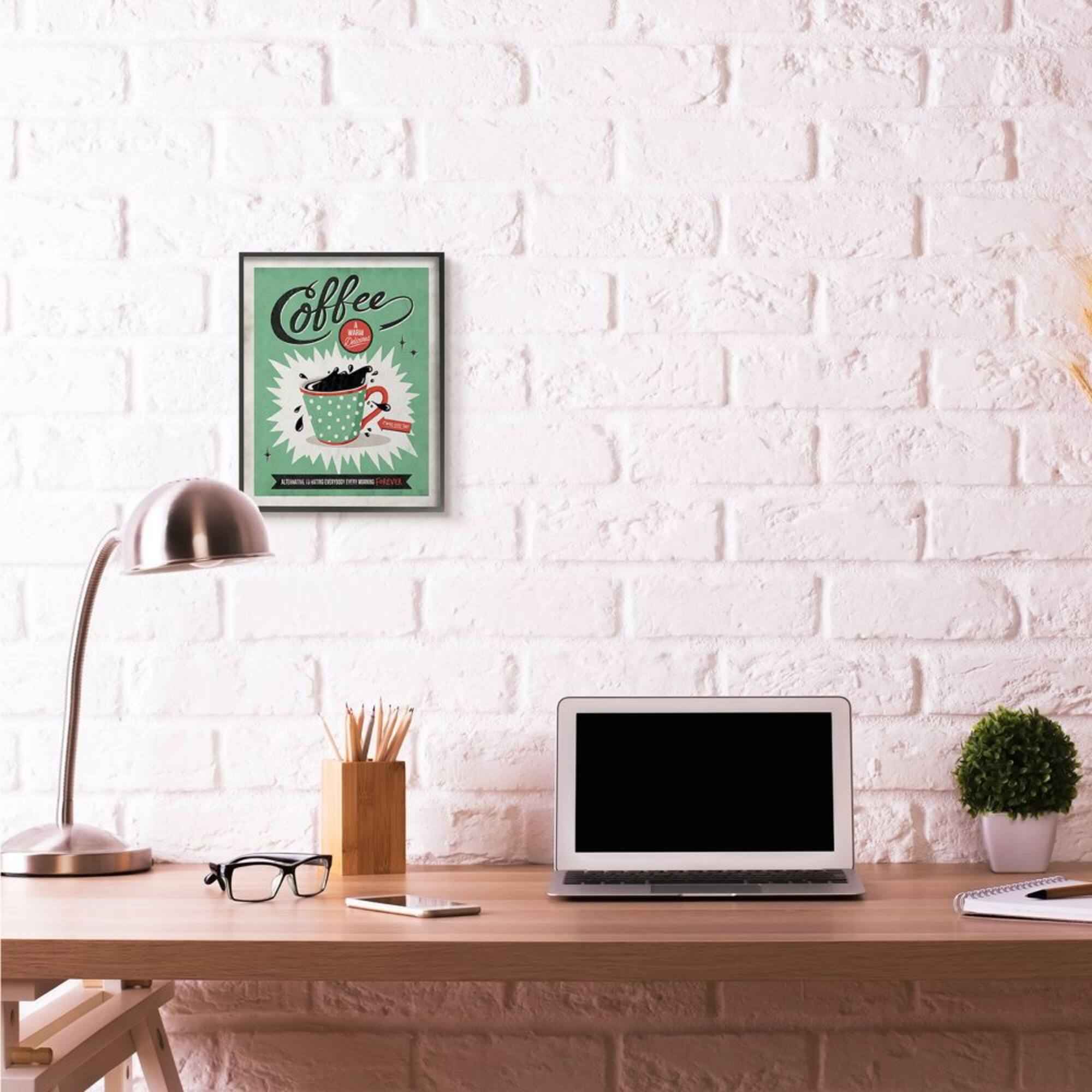 Stupell Industries Coffee Cure Wall Art in Black Frame